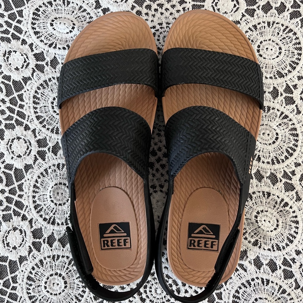 Reef Black and Brown Slide Sandals